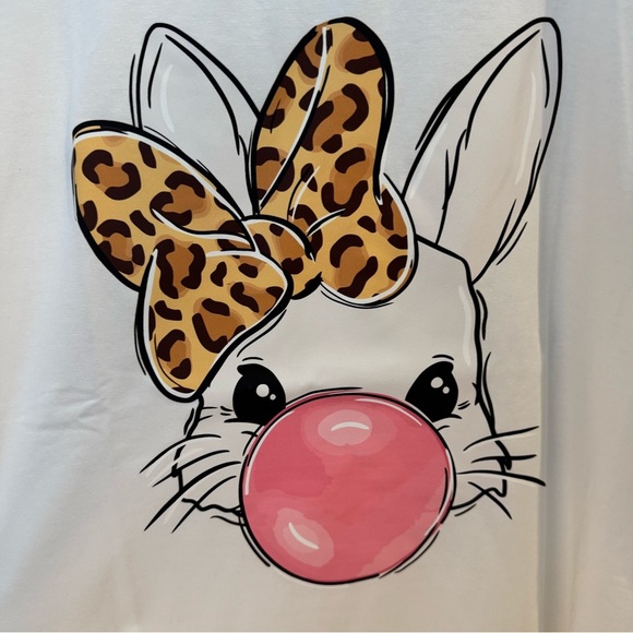 Leopard Bow Bubble Bunny Tee - Picture 4 of 4